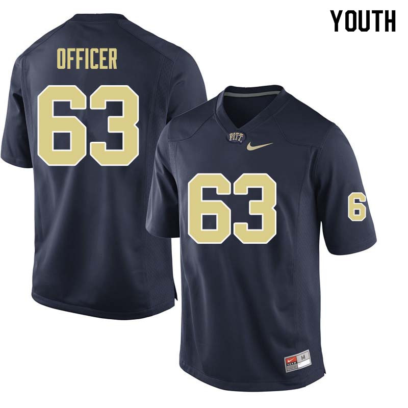 Youth #63 Alex Officer Pittsburgh Panthers College Football Jerseys Sale-Navy